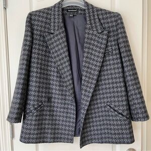 Harve Bernard 100% Wool Coat Houndstooth Women’s Size 14